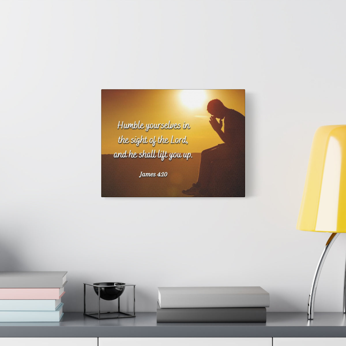 Scripture Canvas Humble Yourselves James 4:10 Christian Wall Art Bible Verse Print Ready to Hang