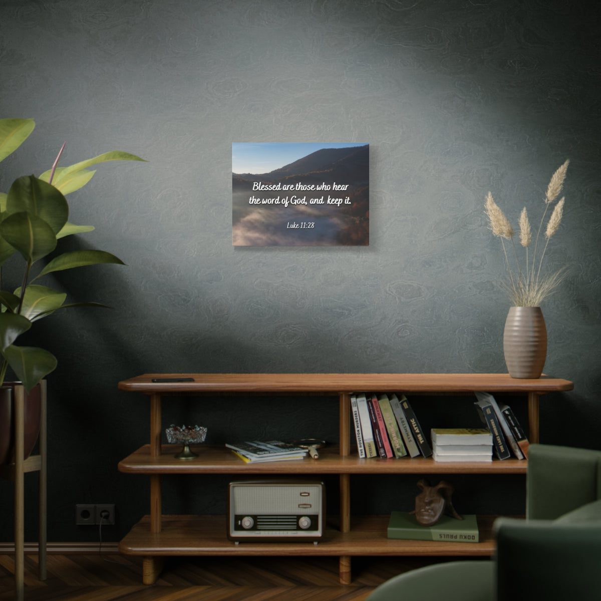 Scripture Canvas Blessed Are They Luke 11:28 Christian Wall Art Bible Verse Print Ready to Hang