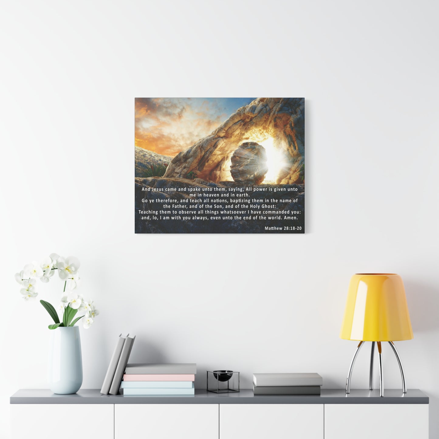 Matthew 28:18-20 The Great Commission Canvas – Christian Wall Art, Ready to Hang