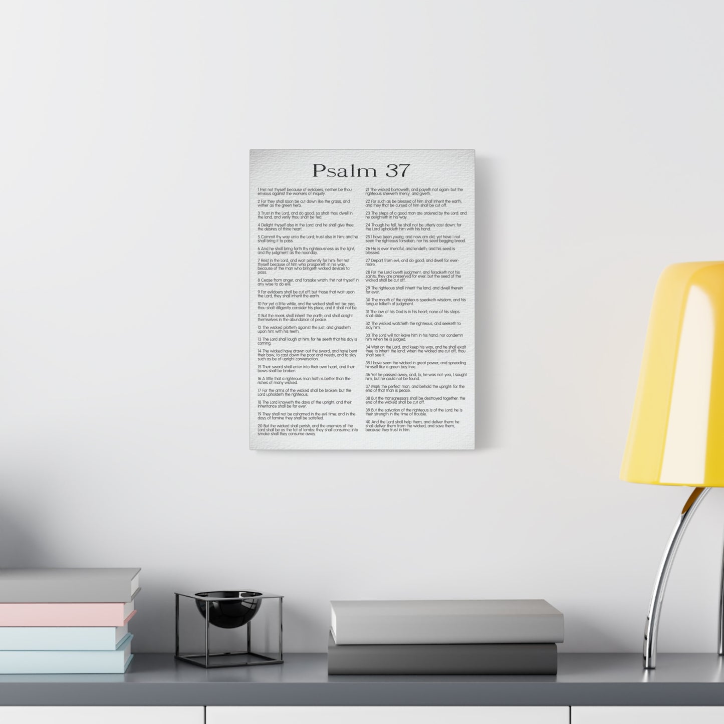 Scripture Canvas Delighting in His Righteousness Psalm 37 Christian Wall Art Bible Verse Print Ready to Hang