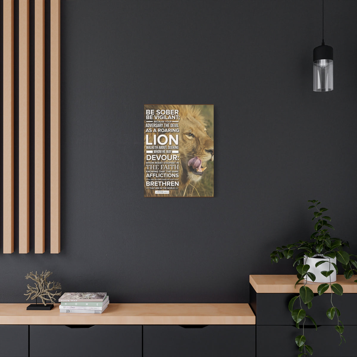 Scripture Canvas Be Vigilant 1 Peter 5:89 Christian Wall Art Bible Verse Print Ready to Hang