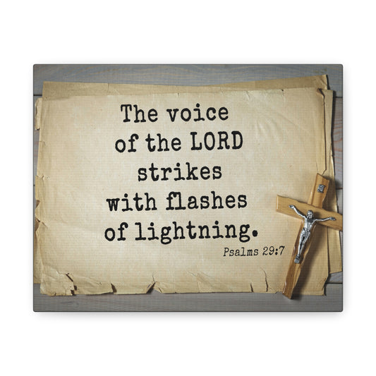 Voice Of The Lord Psalms 29:7 Bible Verse Canvas Christian Wall Art Ready to Hang