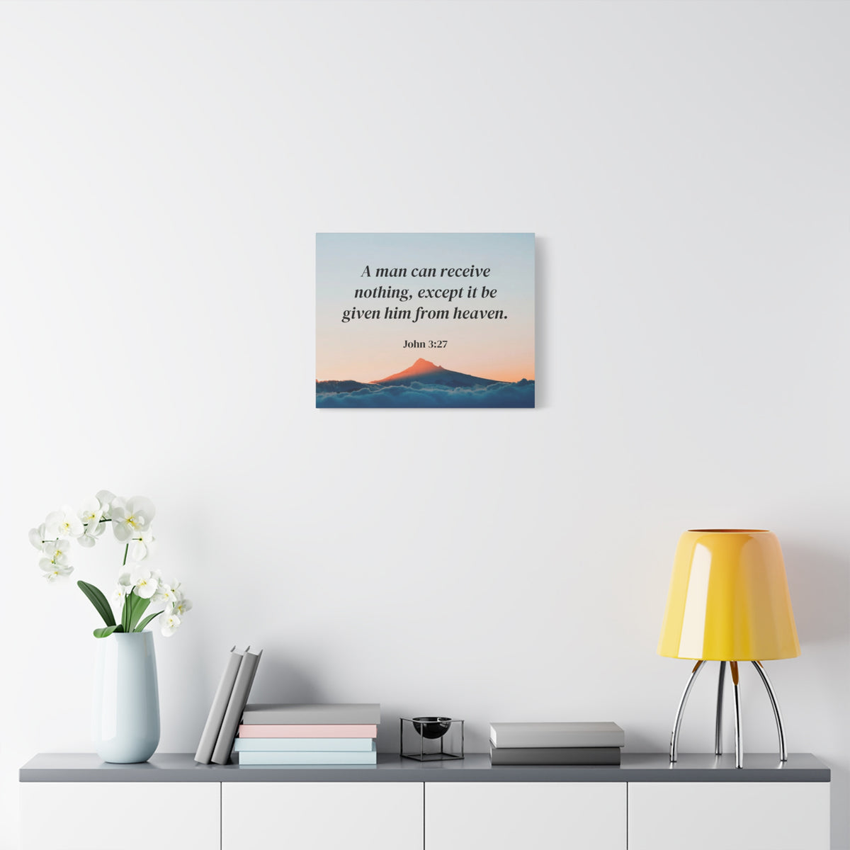 Scripture Canvas From Heaven John 3:27 Christian Wall Art Bible Verse Print Ready to Hang