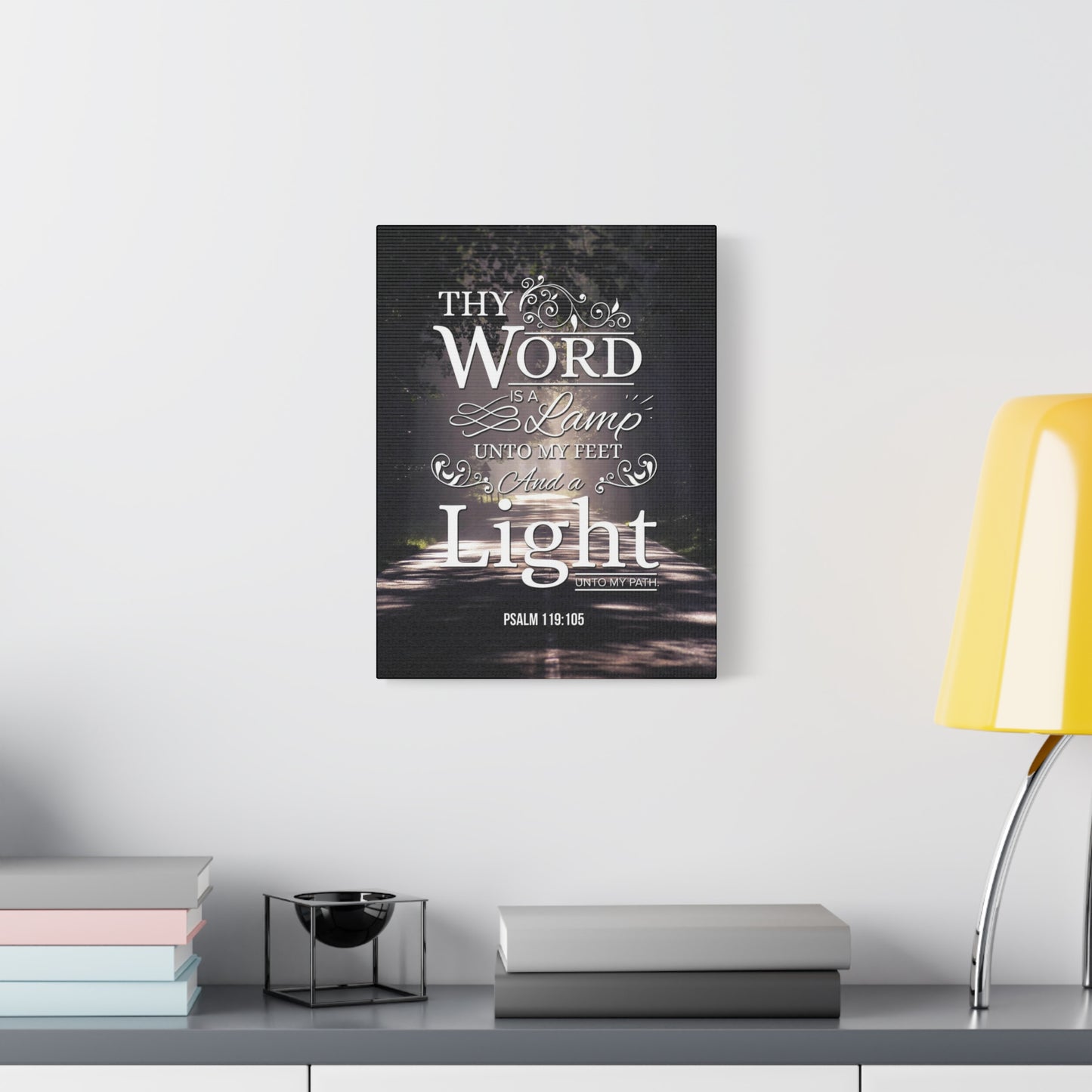 Bible Verse Canvas Thy Word is a Lamp Unto my Feet Psalm 119:105 Bible Verse Wall Art Scripture Art Faith Artwork Christian Home Decor