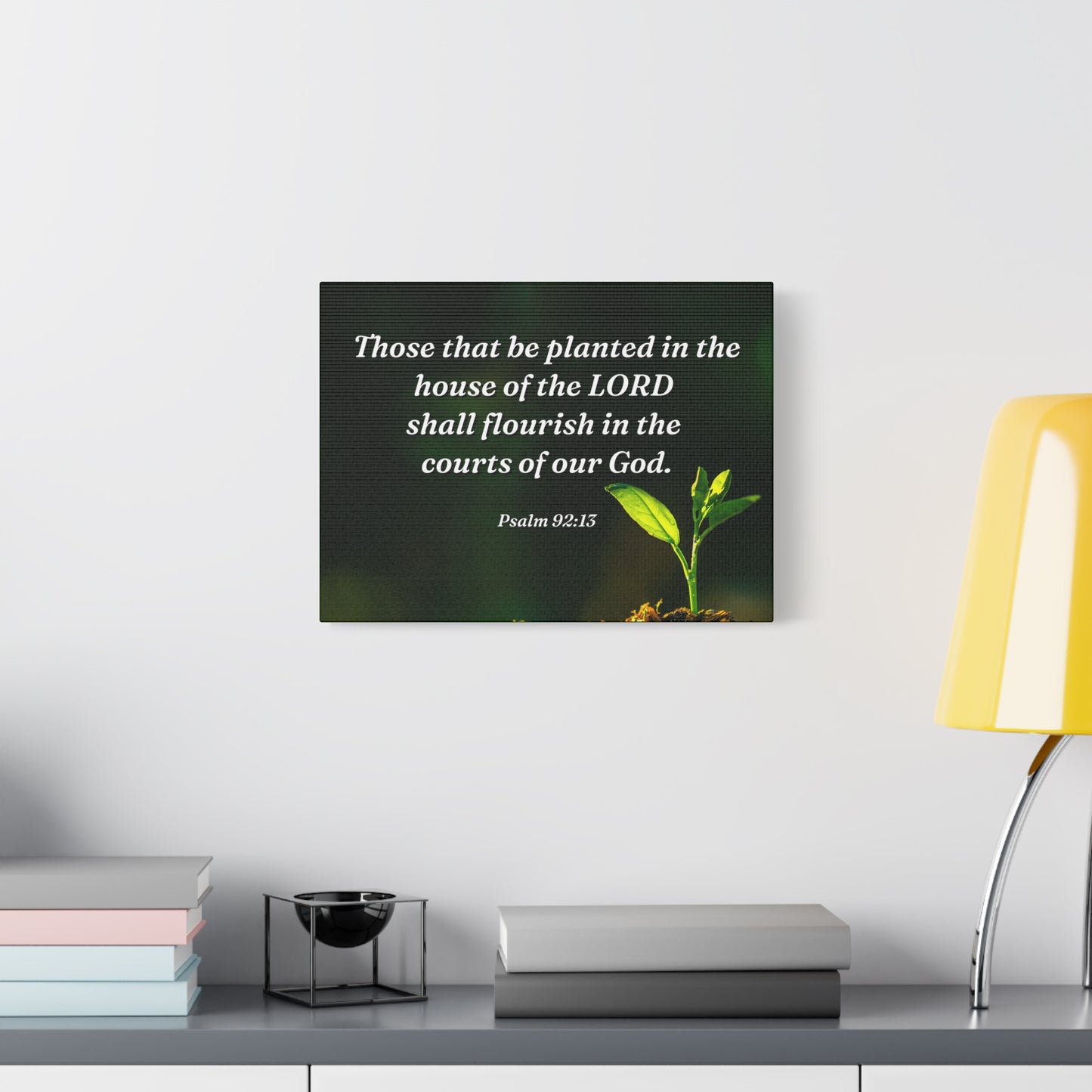 Scripture Walls Shall Flourish Psalm 92:13 Bible Verse Canvas Christian Wall Art Ready to Hang