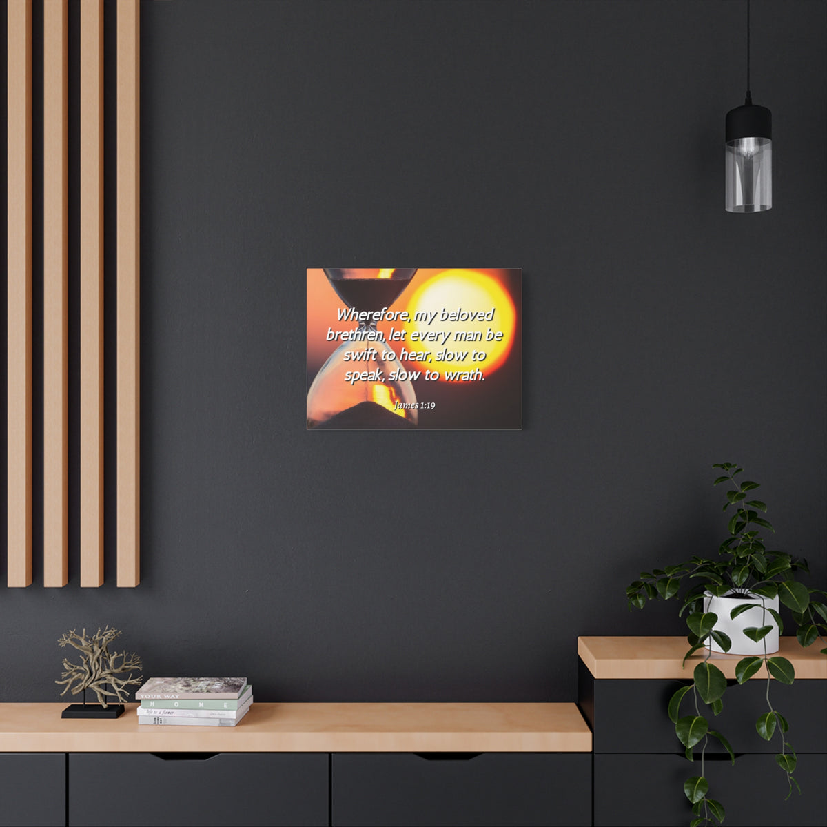 Scripture Canvas My Beloved Brethren James 1:19 Christian Wall Art Bible Verse Print Ready to Hang