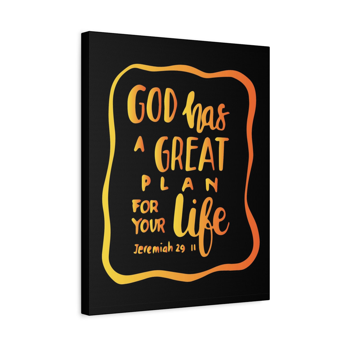 Scripture Canvas A Great Plan Jeremiah 29:11 Black Christian Wall Art Bible Verse Print Ready to Hang
