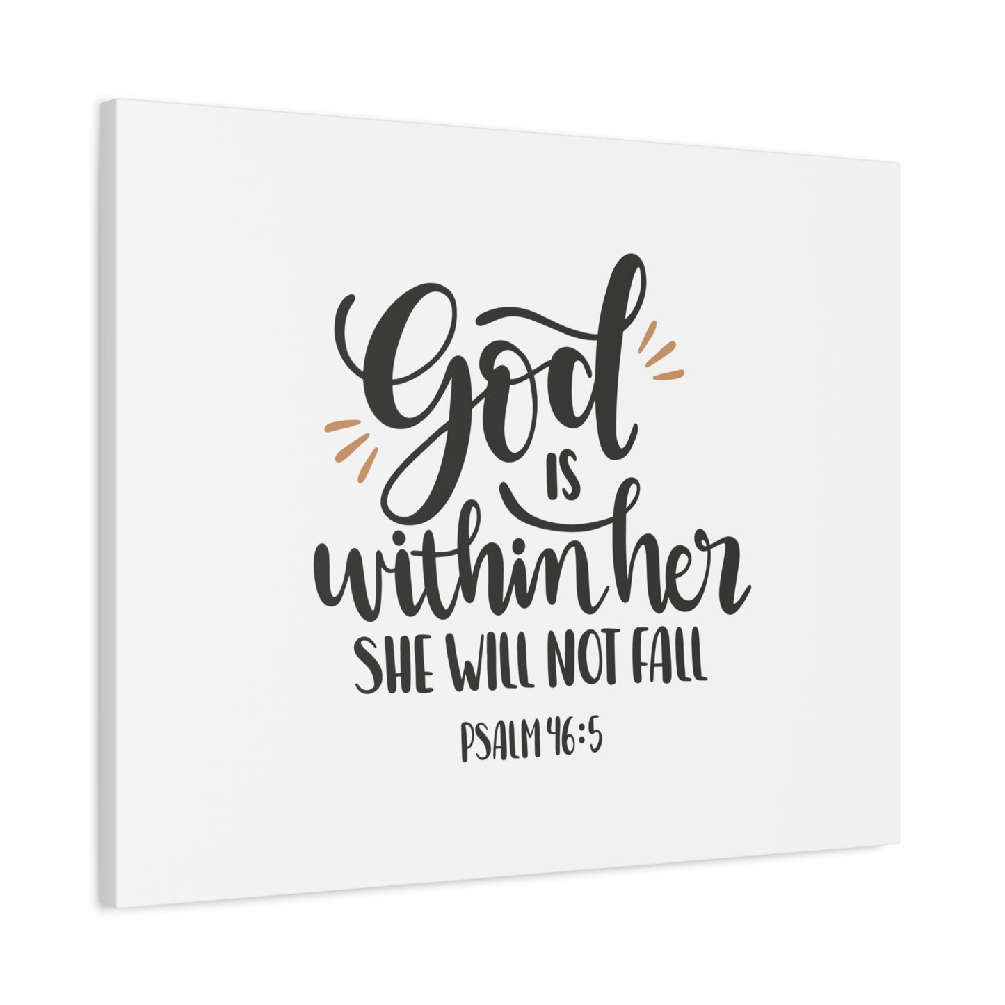 Scripture Canvas Within Her Psalm 46:5 Christian Wall Art Bible Verse Print Ready to Hang