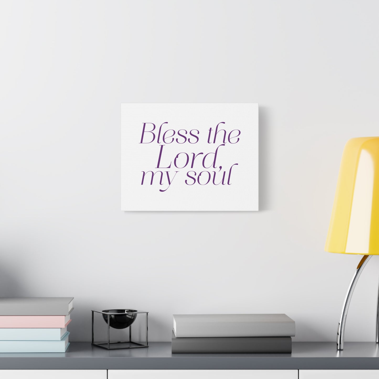 Scripture Walls Bless The Lord My Soul Purple Psalm 103:1 Bible Verse Canvas Christian Wall Art Ready to Hang