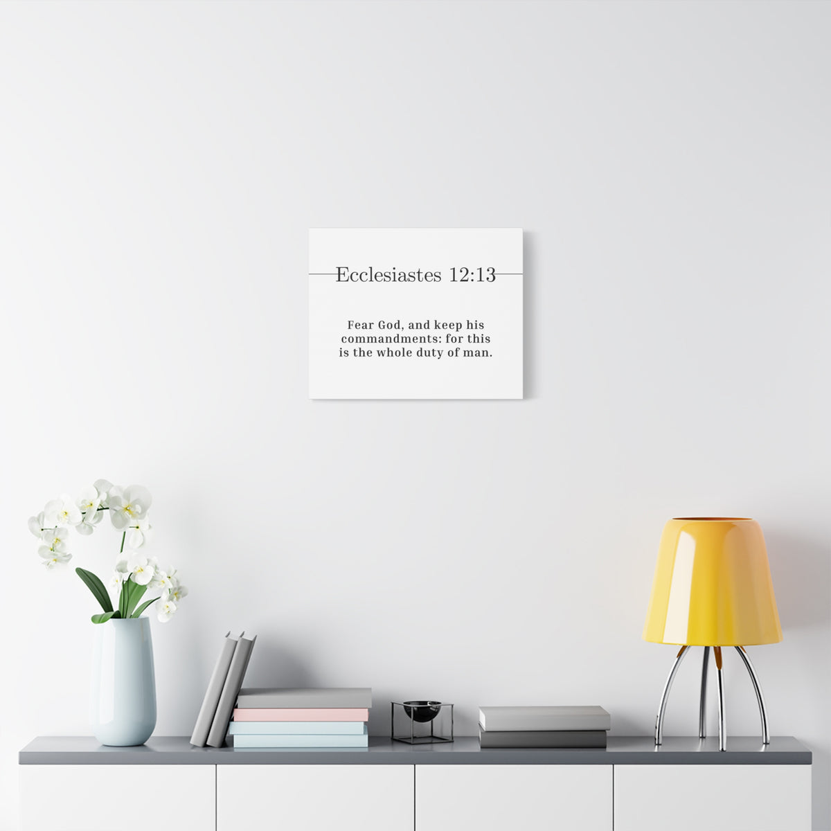 Scripture Canvas The Whole Duty Ecclesiastes 12:13 Christian Wall Art Bible Verse Print Ready to Hang