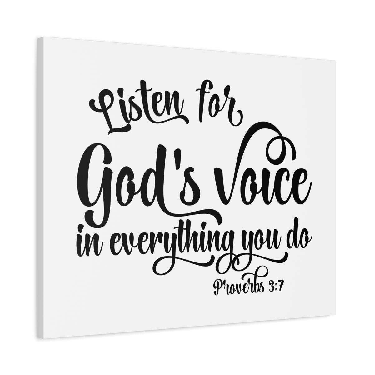 Scripture Canvas God's Voice Proverbs 3:7 Christian Wall Art Bible Verse Print Ready to Hang