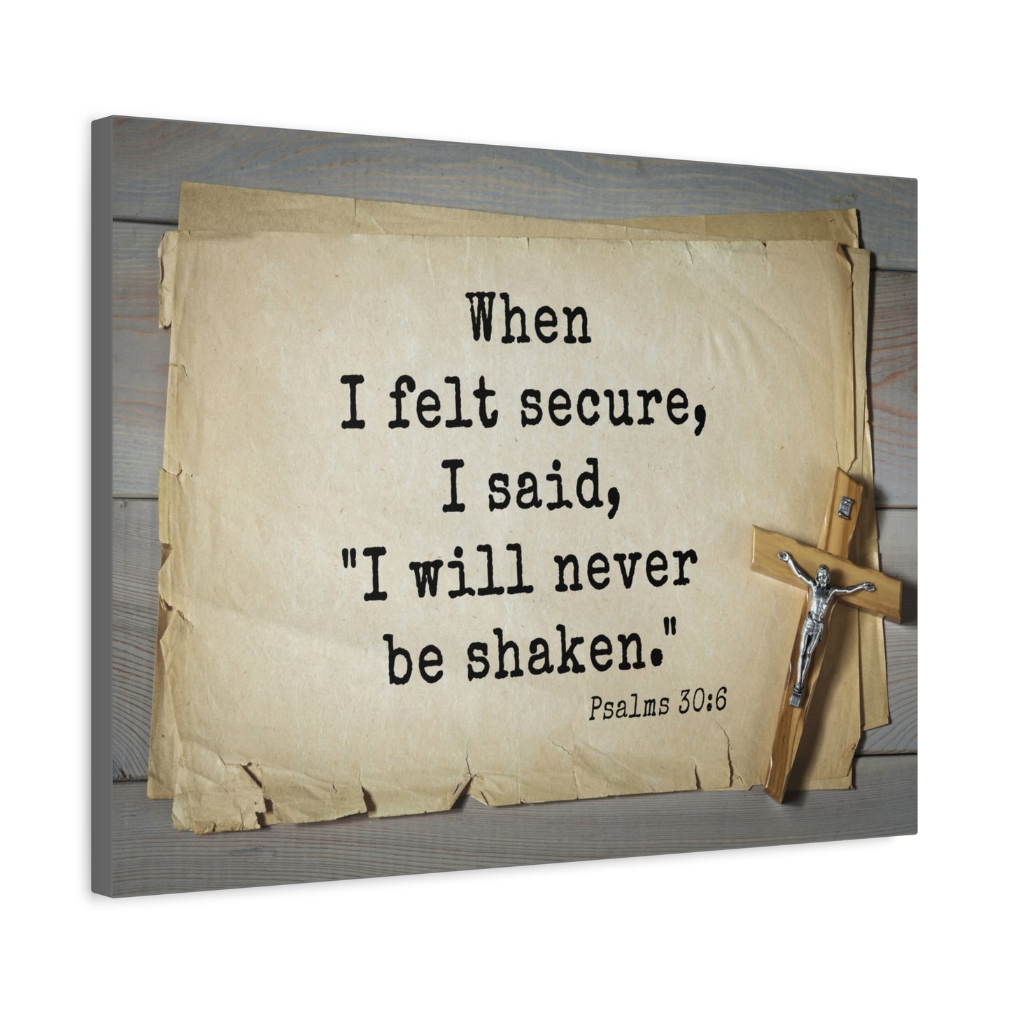 Scripture Walls Felt Secure Psalms 30:6 Bible Verse Canvas Christian Wall Art Ready to Hang
