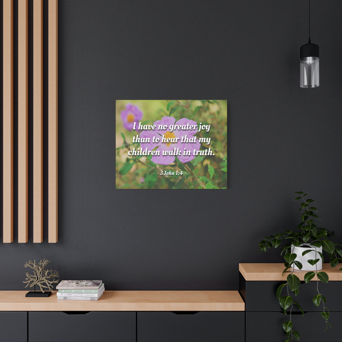 Scripture Canvas Children Walk In Truth 3 John 1:4 Christian Wall Art Bible Verse Print Ready to Hang