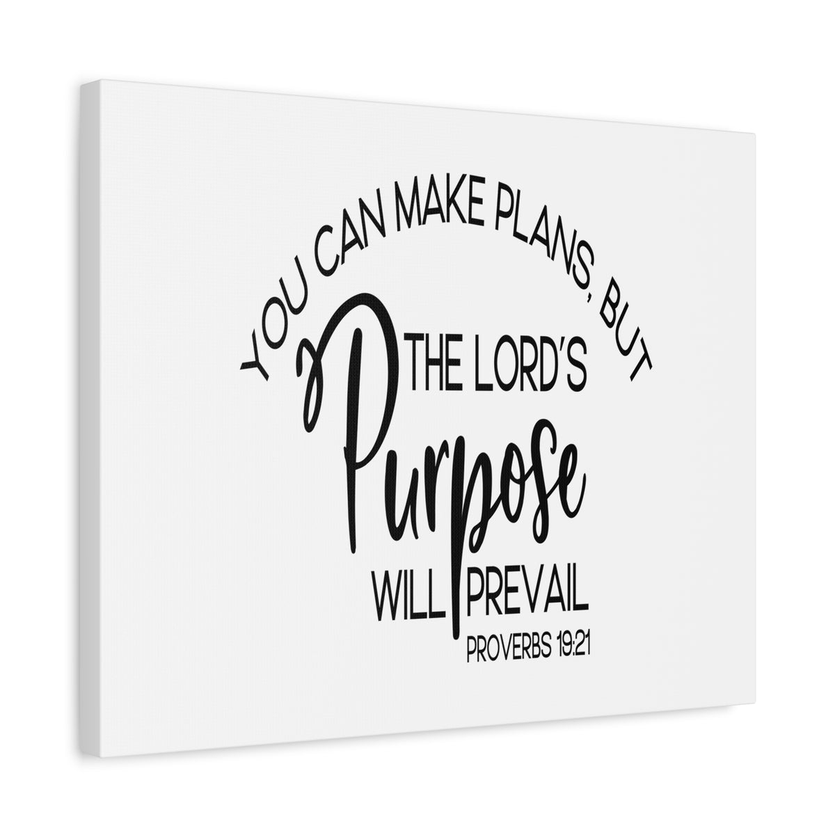 Scripture Canvas The Lord's Purpose Proverbs 19:21 Christian Wall Art Bible Verse Print Ready to Hang