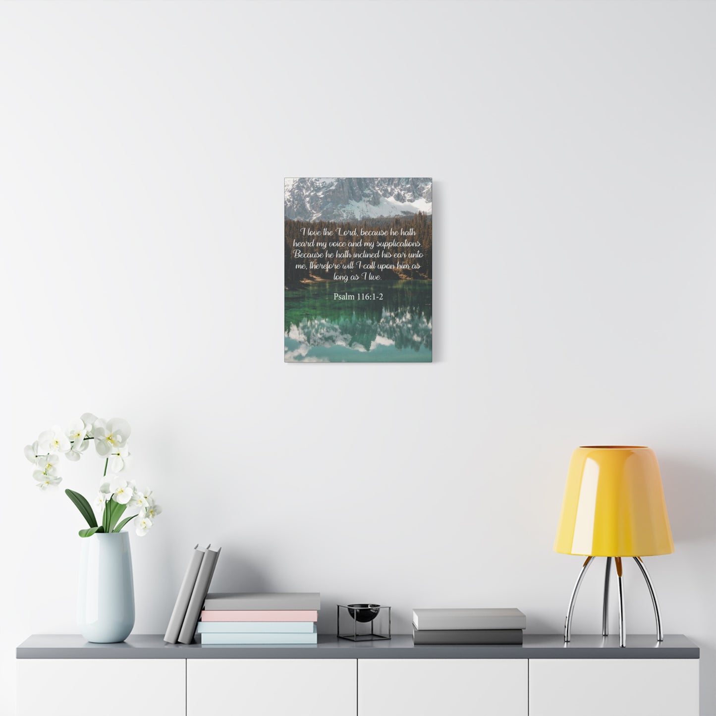 Bible Verse Canvas I Love The Lord Psalm 116:1-2 Christian Home Décor Wall Art Scripture Ready to Hang Faith Print