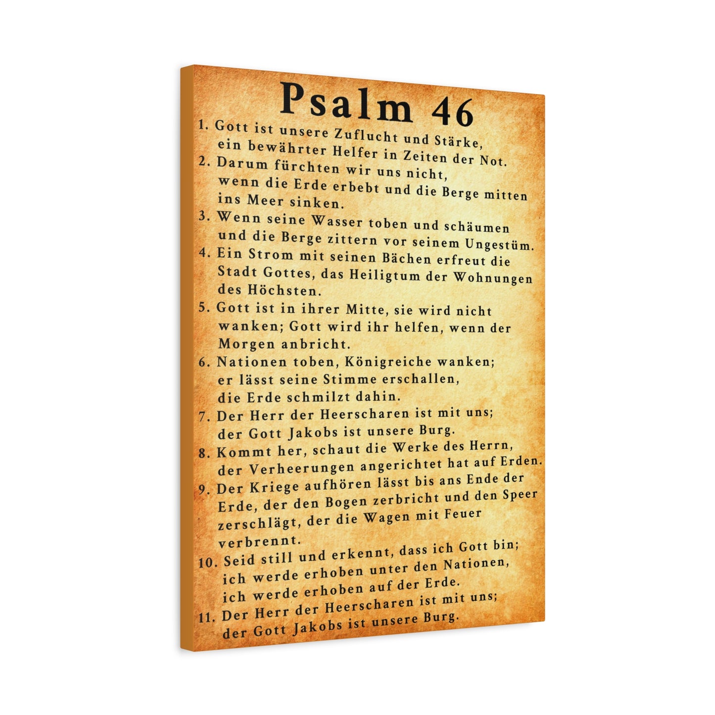 Scripture Walls Psalm 46 German Gold Bible Verse Canvas Christian Wall Art Ready to Hang Unframed