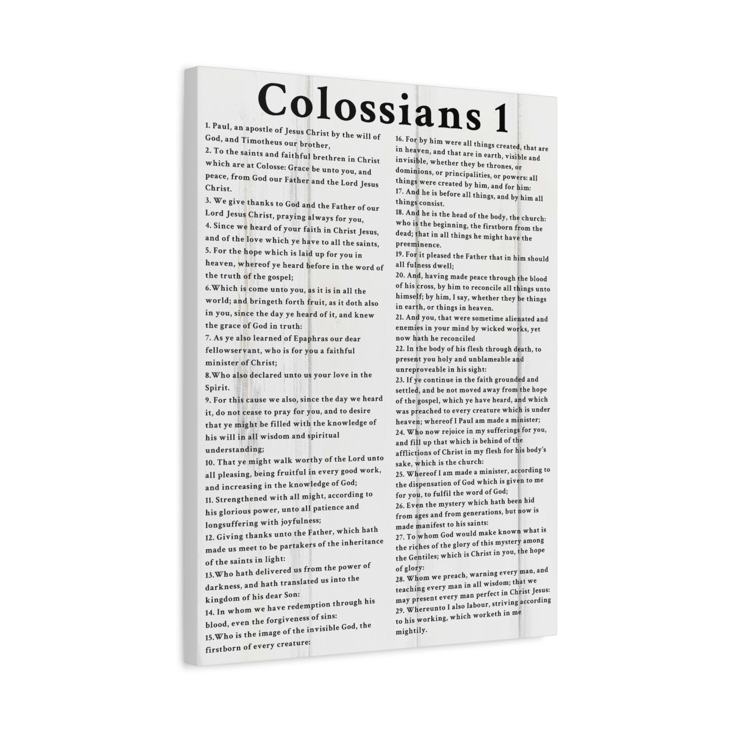 Scripture Walls Colossians 1 White Bible Verse Canvas Christian Wall Art Ready to Hang Unframed