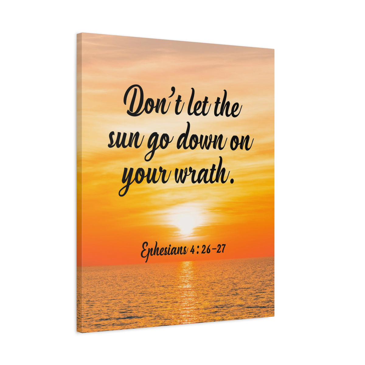 Scripture Canvas Don't Let The Sun Go Down Ephesians 4:26-27 Christian Wall Art Bible Verse Print Ready to Hang