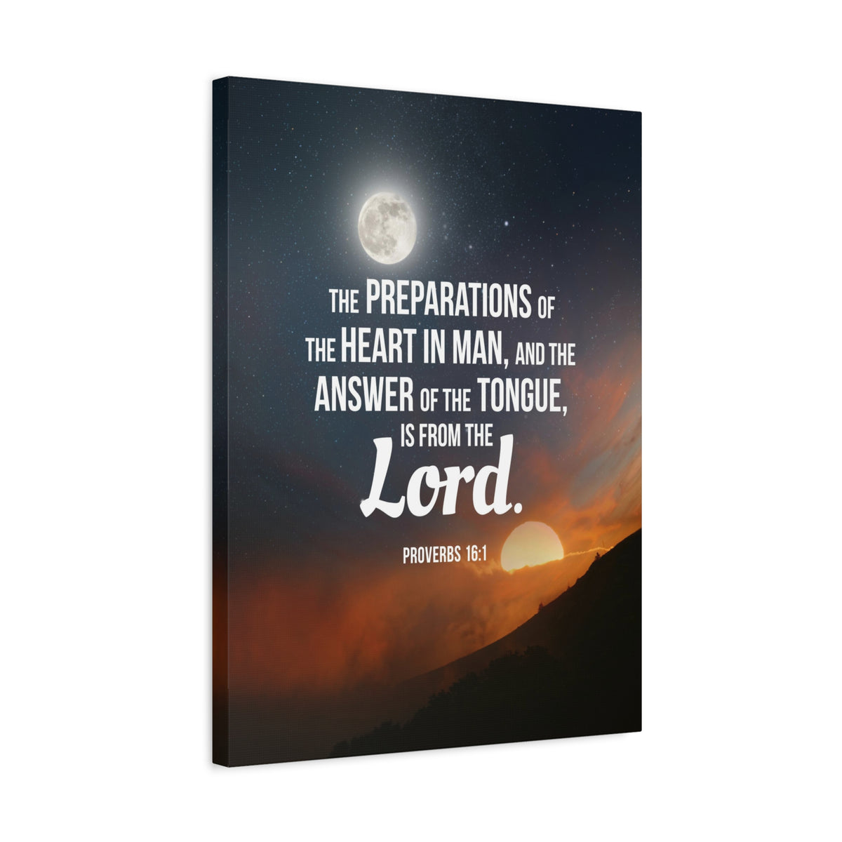 Scripture Canvas Preparations Proverbs 16:1 Christian Wall Art Bible Verse Print Ready to Hang
