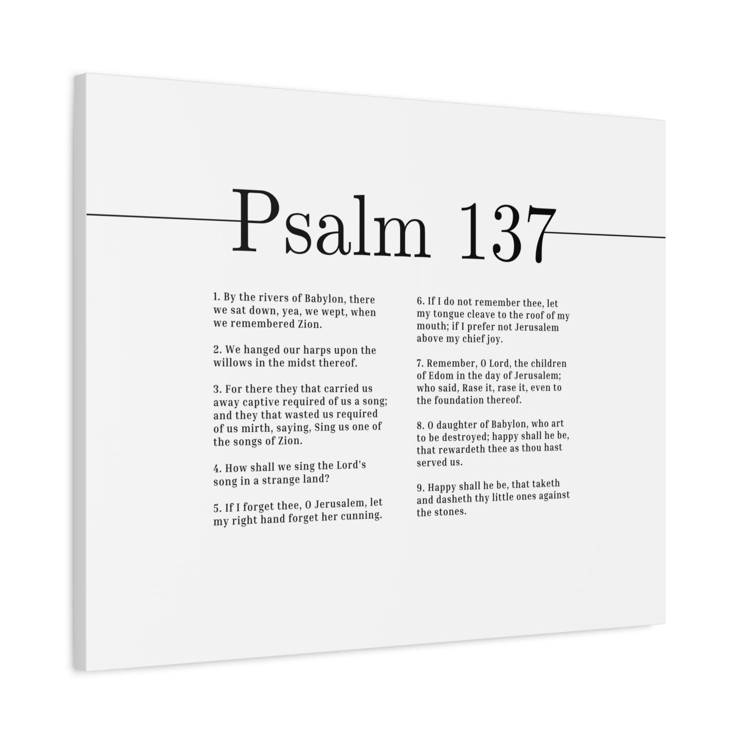 Scripture Canvas Sing The Lord's Song Psalm 137 Christian Wall Art Bible Verse Print Ready to Hang