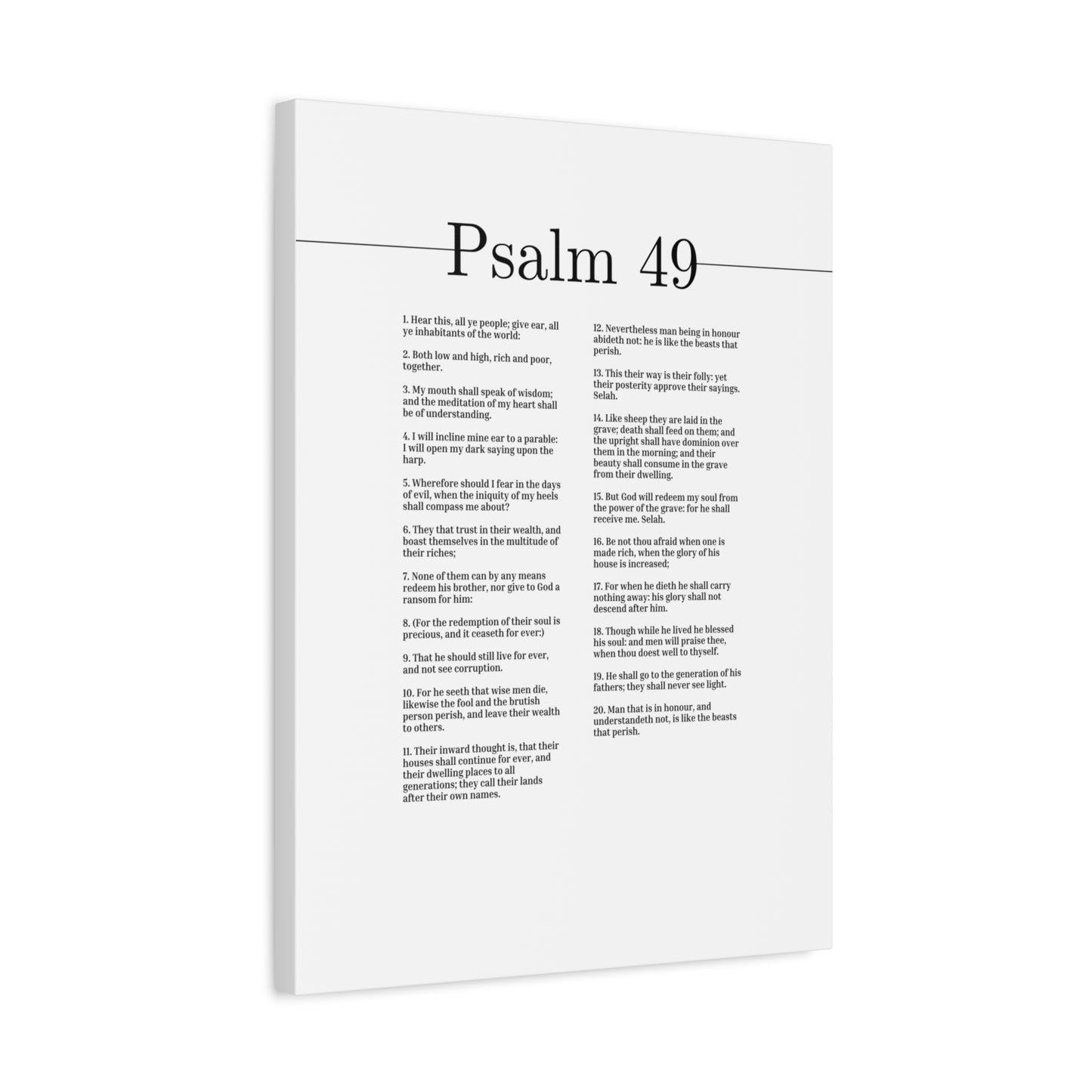 Scripture Canvas God Will Redeem My Soul Psalm 49 Christian Wall Art Bible Verse Print Ready to Hang