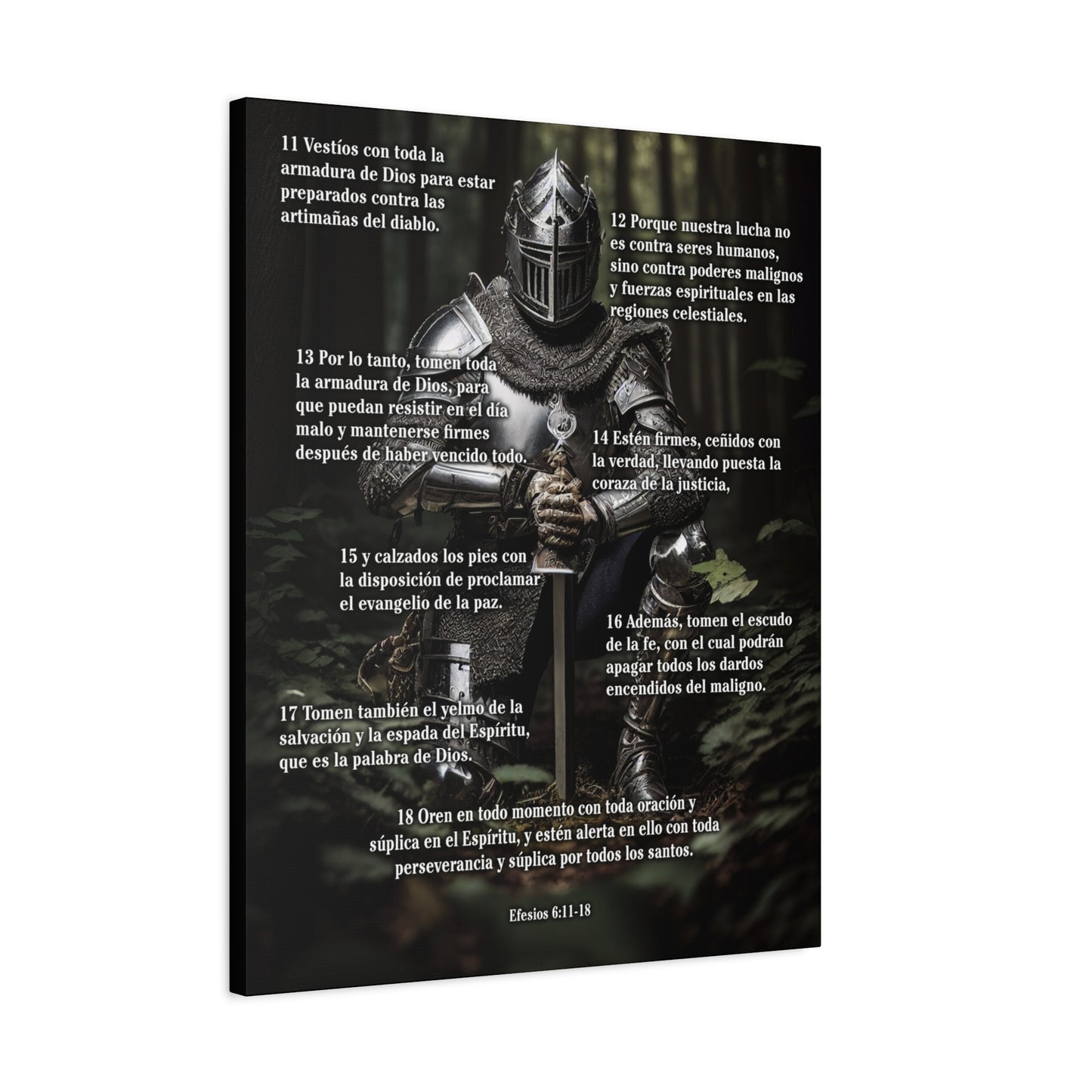 Scripture Walls Armor Of God Ephesians 6:11-18 Spanish Soldier Kneels Christian Wall Art Print Ready to Hang Unframed