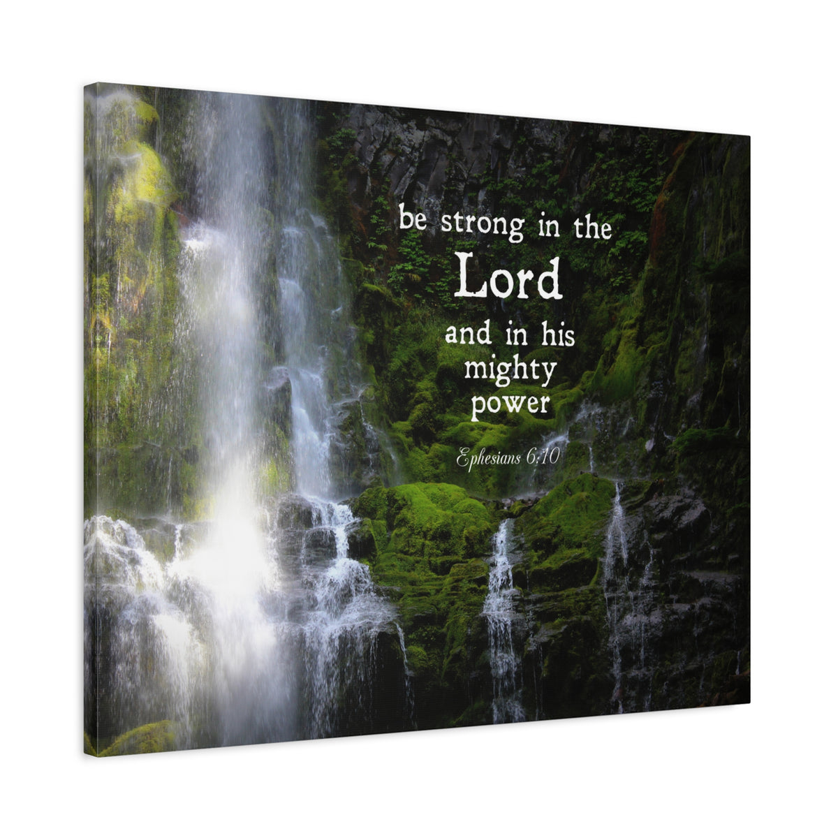 Scripture Canvas Be Strong In The Lord Ephesians 6:10 Christian Wall Art Bible Verse Print Ready to Hang