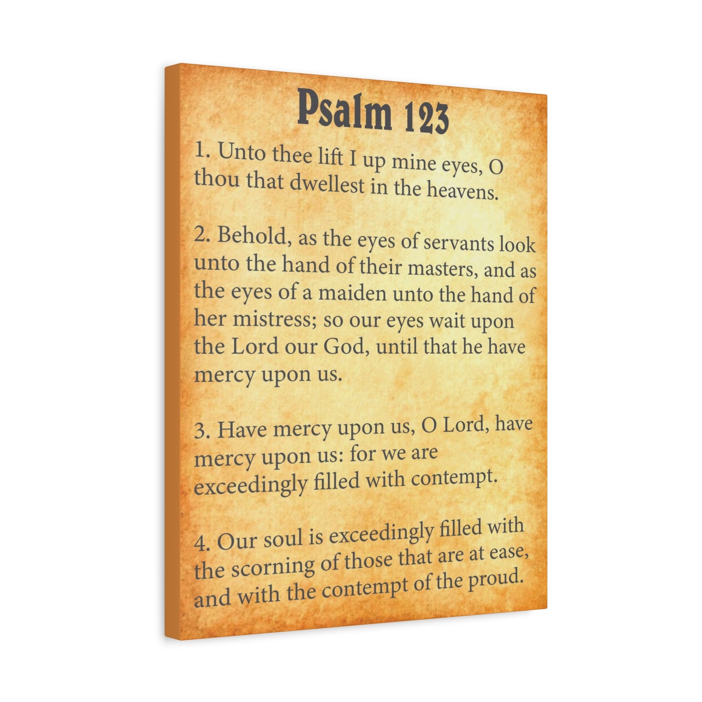 Scripture Walls Psalm 123 Gold Bible Chapter Canvas Christian Wall Art Ready to Hang
