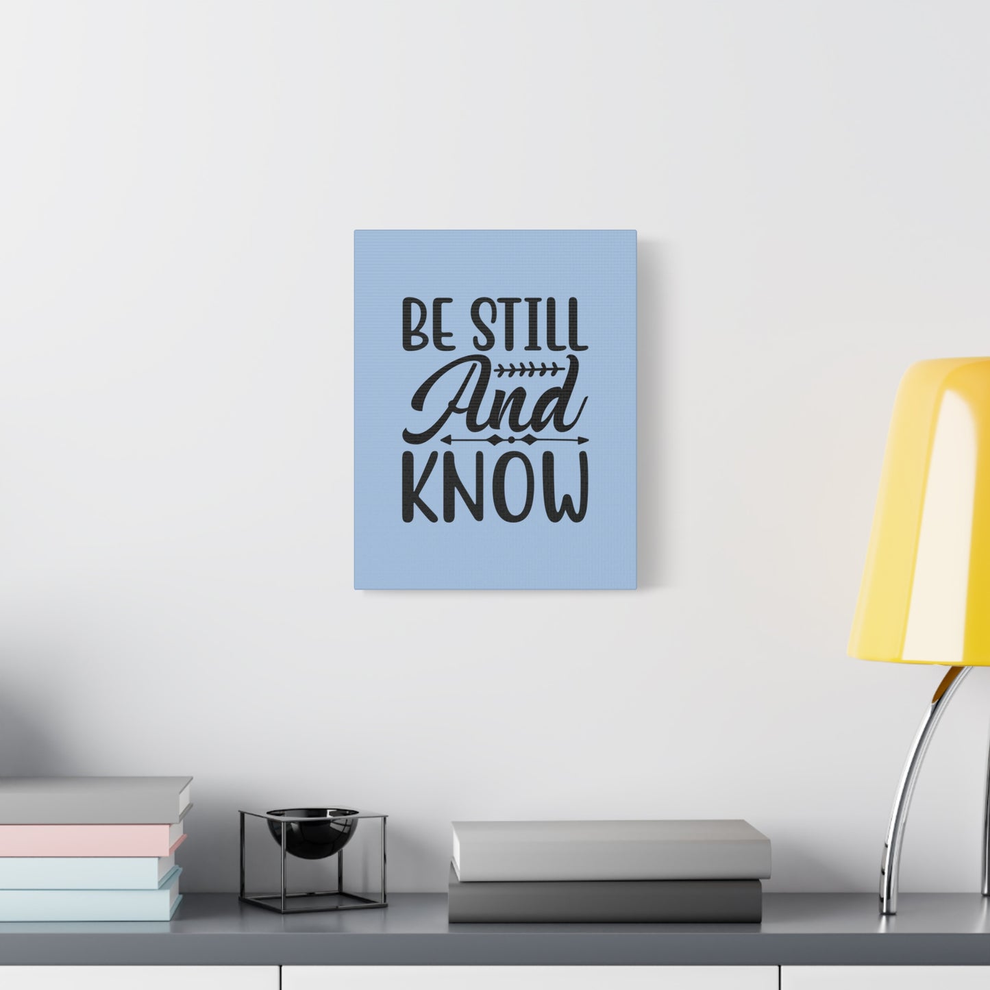 Scripture Walls Be Still And Know Light Blue Sky Psalm 46:10 Bible Verse Canvas Christian Wall Art Ready to Hang