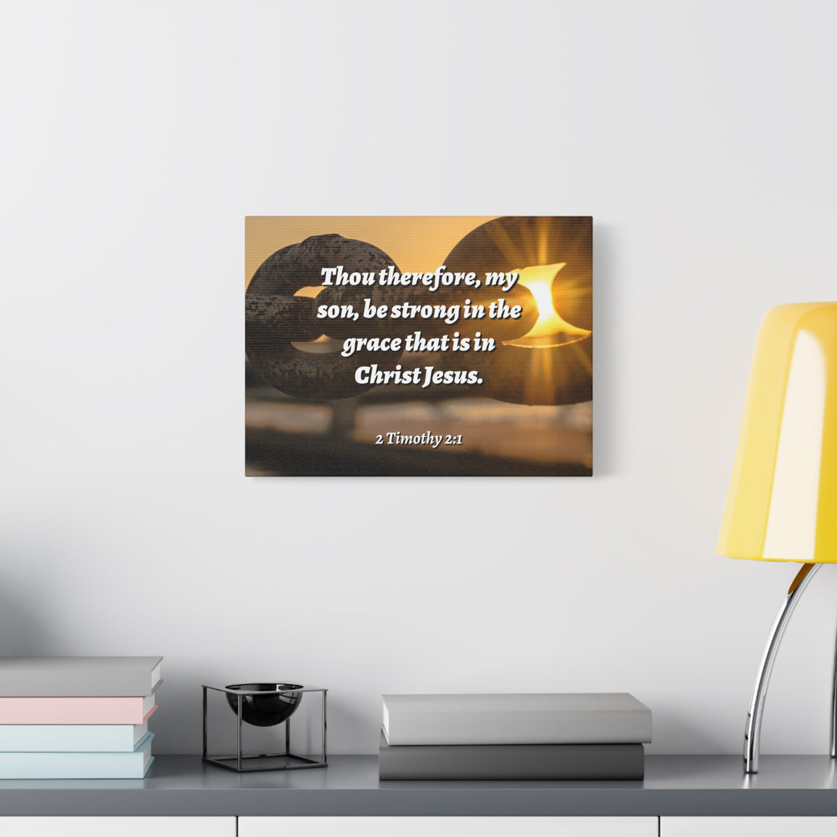 Scripture Canvas The Grace 2 Timothy 2:1 Christian Wall Art Bible Verse Print Ready to Hang