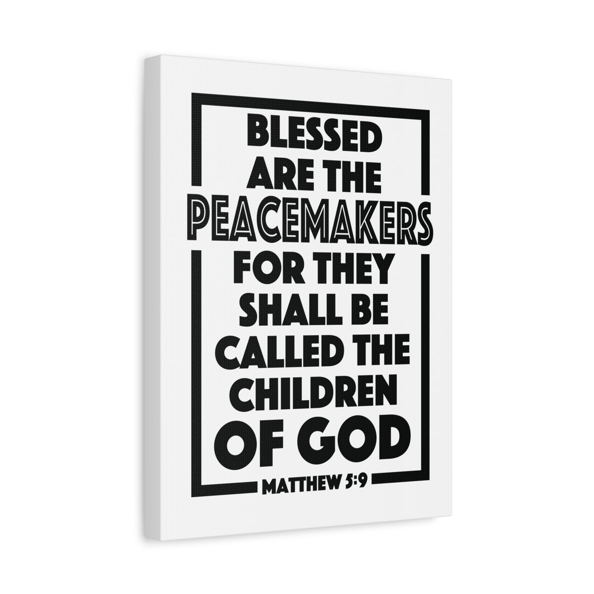 Scripture Canvas The Children Of God Matthew 5:9 Christian Wall Art Bible Verse Print Ready to Hang