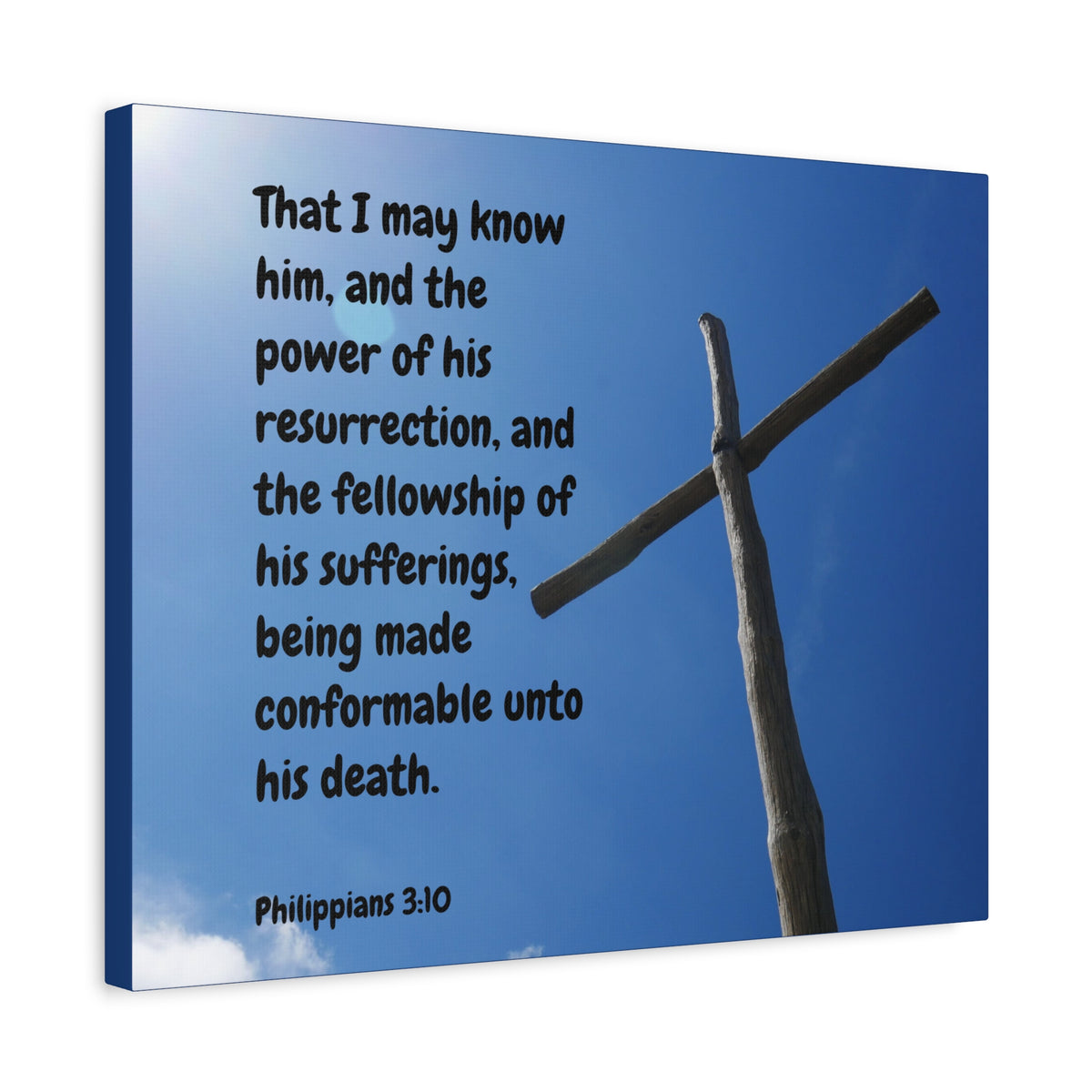 Scripture Canvas Resurrection Philippians 3:10 Christian Wall Art Bible Verse Print Ready to Hang