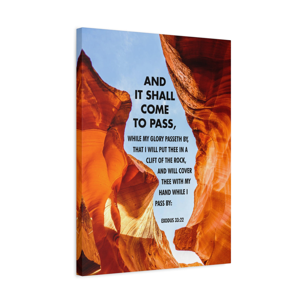 Scripture Canvas It Shall Come to Pass Exodus 33:22 Christian Wall Art Bible Verse Print Ready to Hang