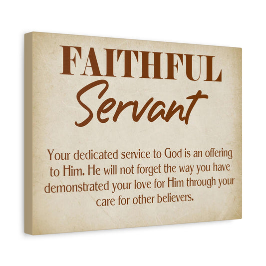 Scripture Walls The Faithful Servant Hebrews 6:10 & Philippians 2:17 Bible Chapter Canvas Christian Wall Art Ready to Hang