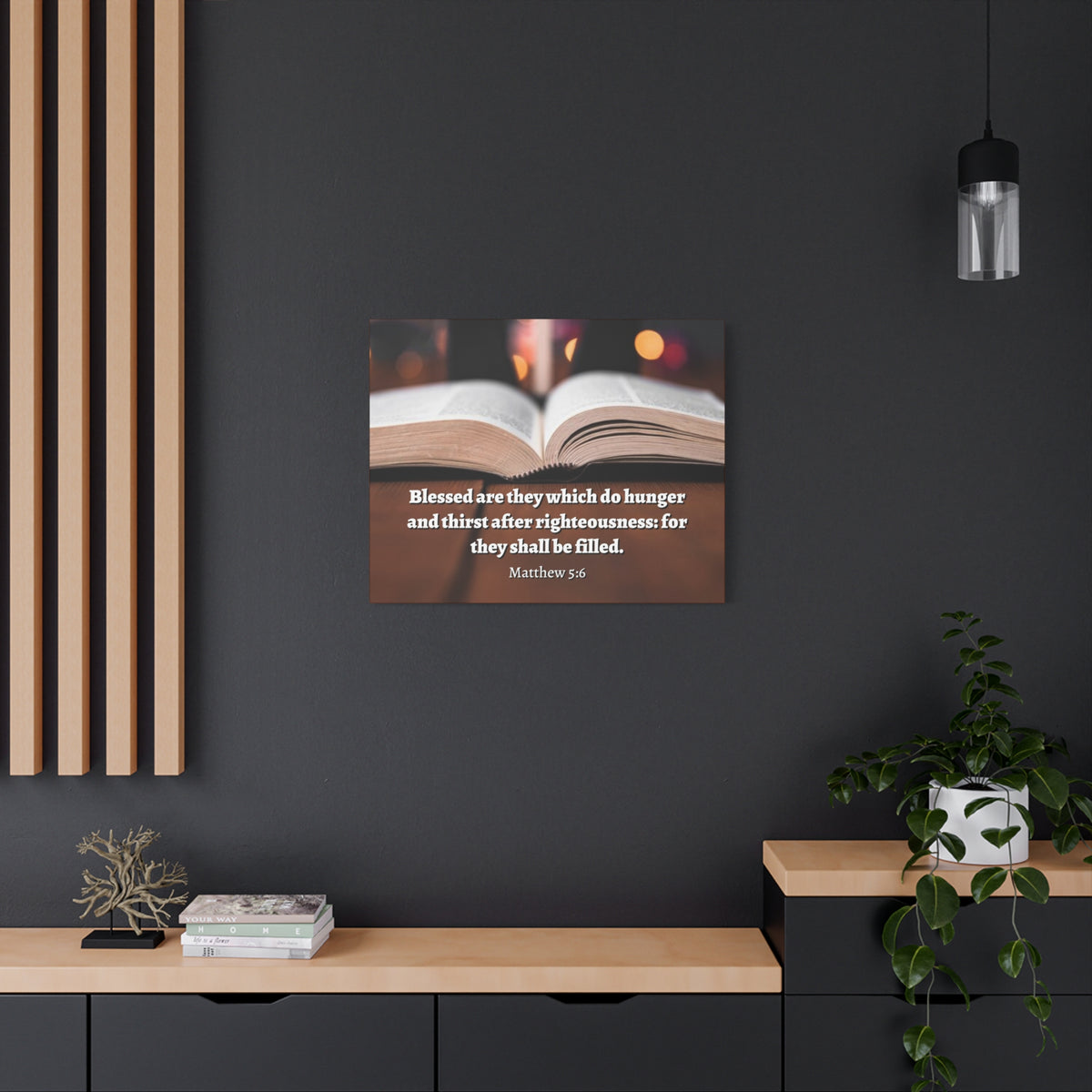 Scripture Canvas Be Filled Matthew 5:6 Christian Wall Art Bible Verse Print Ready to Hang