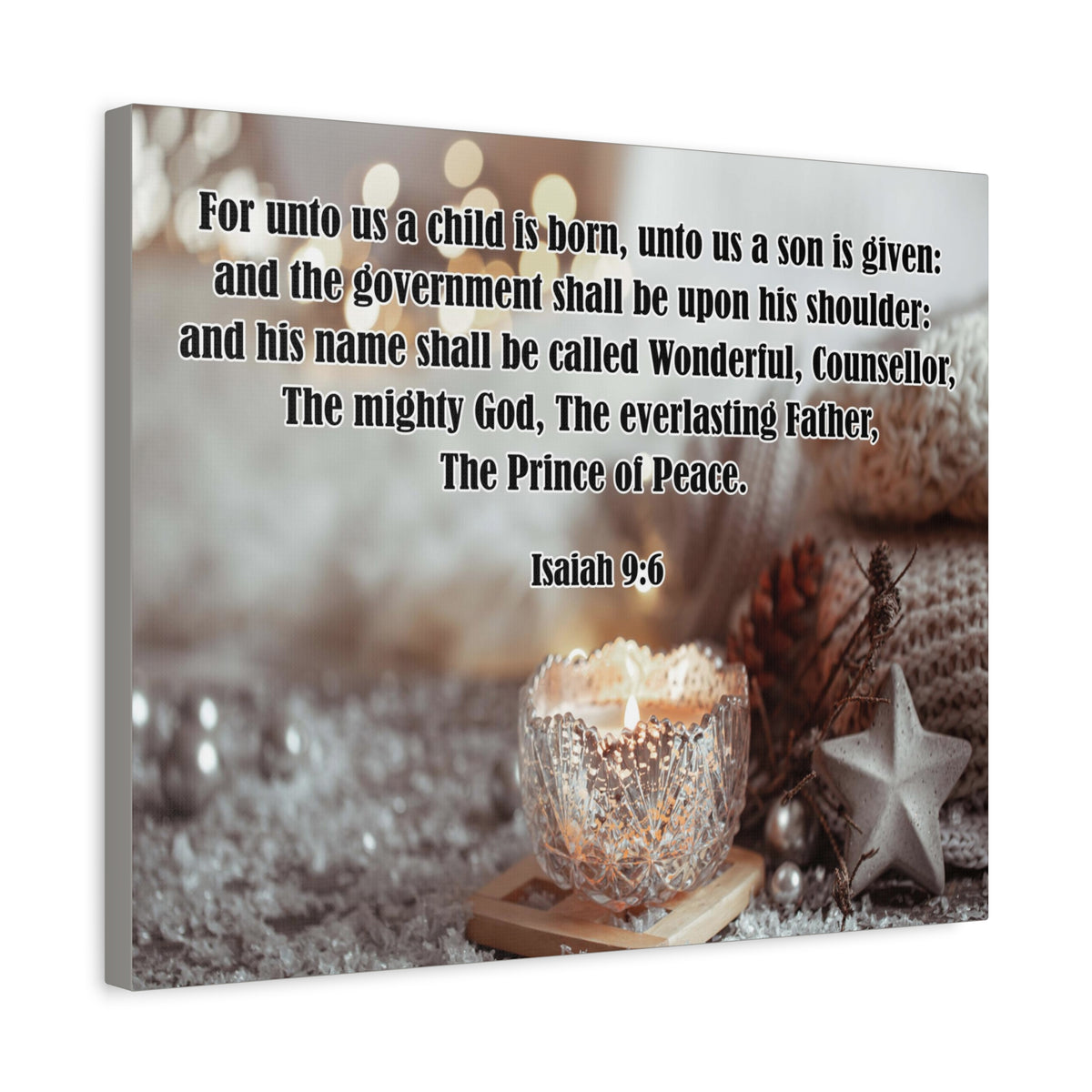 Scripture Canvas The Prince of Peace Isaiah 9:6 Christian Wall Art Bible Verse Print Ready to Hang