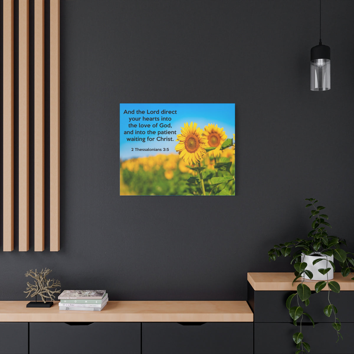 Scripture Canvas Waiting For Christ 2 Thessalonians 3:5 Christian Wall Art Bible Verse Print Ready to Hang