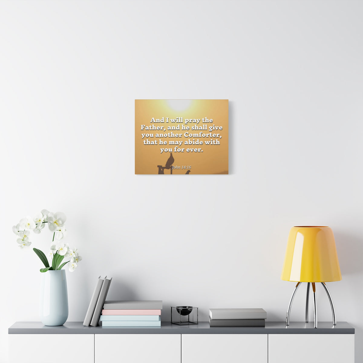 Scripture Canvas Pray The Father John 14:16 Christian Wall Art Bible Verse Print Ready to Hang