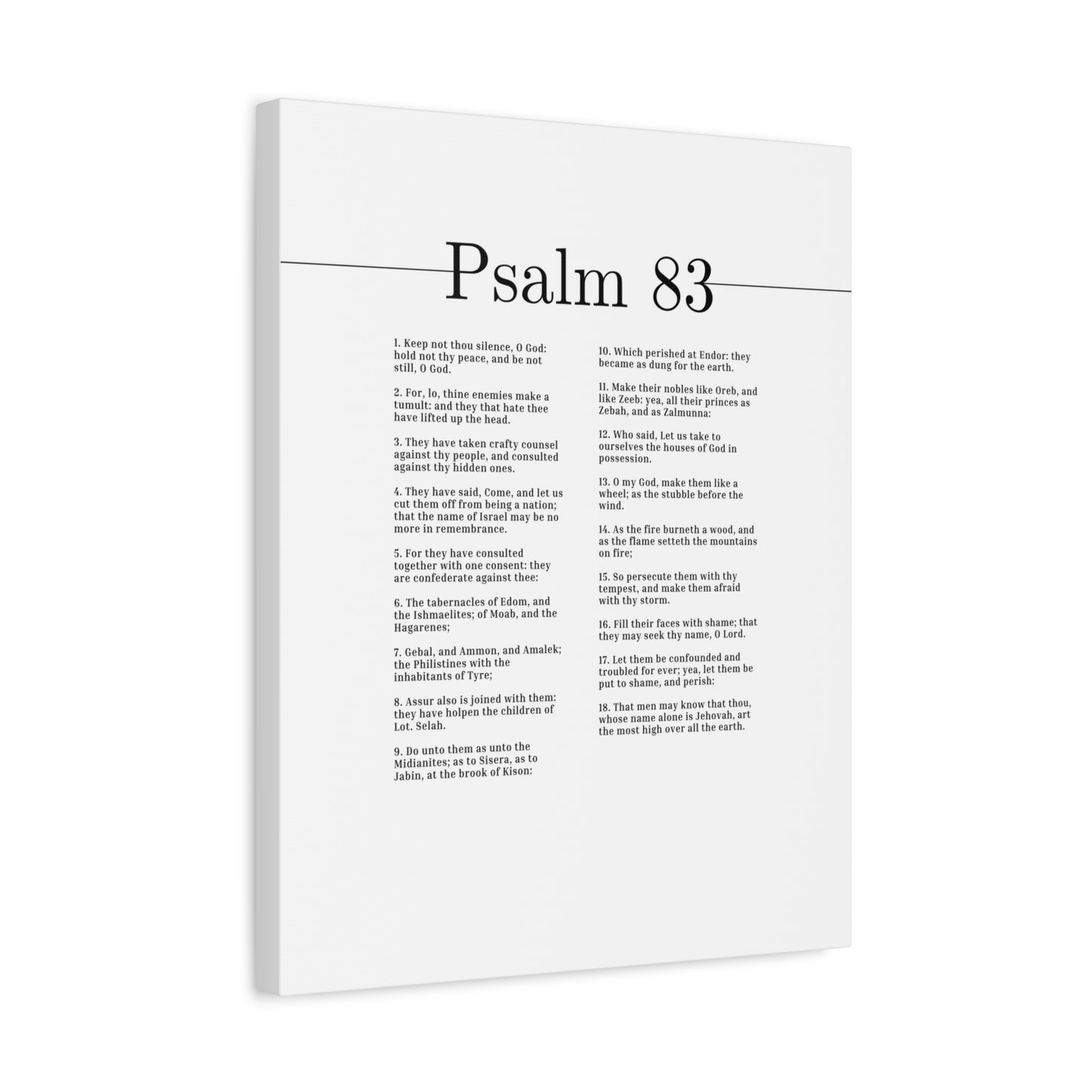 Scripture Canvas The Most High Over All The Earth Psalm 83 Christian Wall Art Bible Verse Print Ready to Hang
