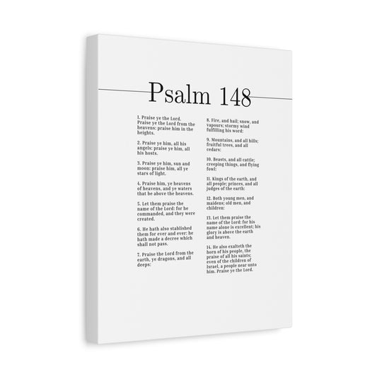 Scripture Canvas Praise Him, Ye Heavens Of Heavens Psalm 148 Christian Wall Art Bible Verse Print Ready to Hang