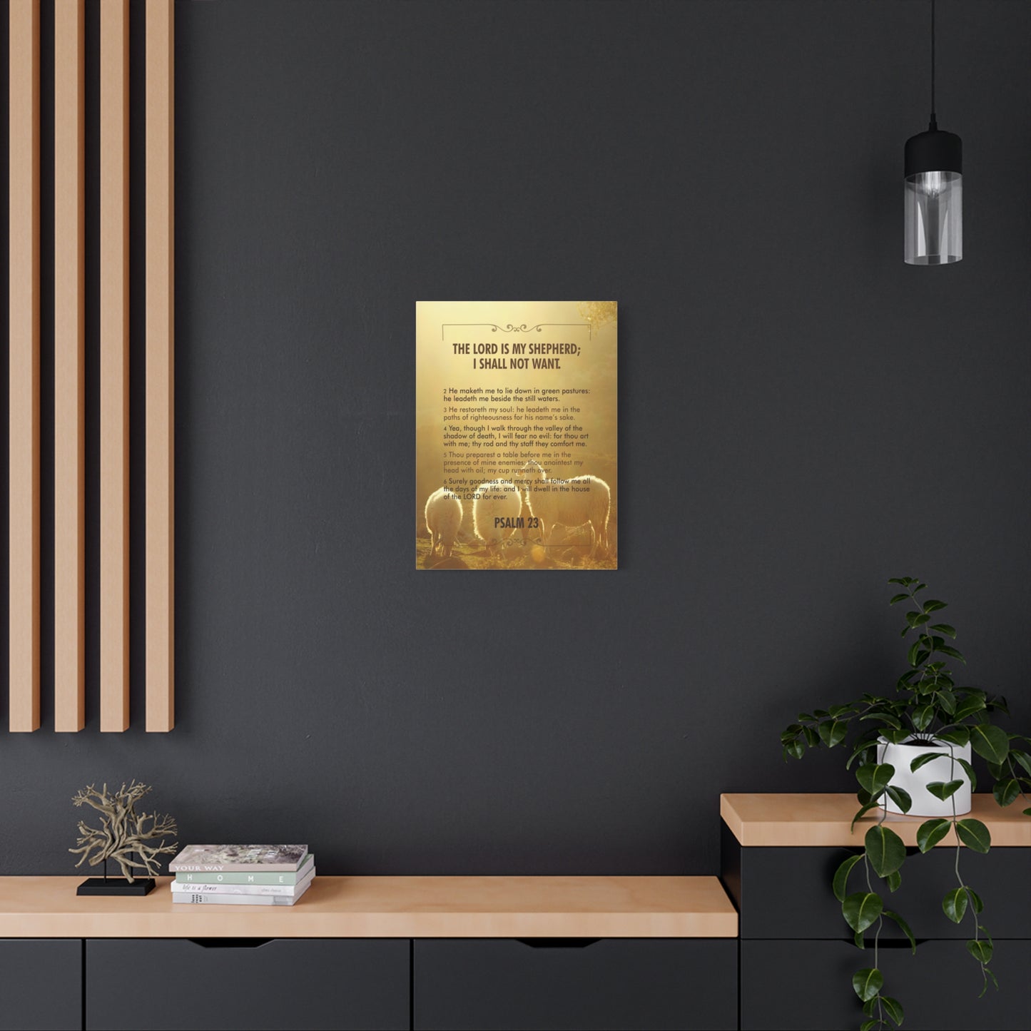 Bible Verse Canvas Lord is my Shepherd Psalm 23 Canvas Christian Home Décor Ready to Hang Scripture Wall Art