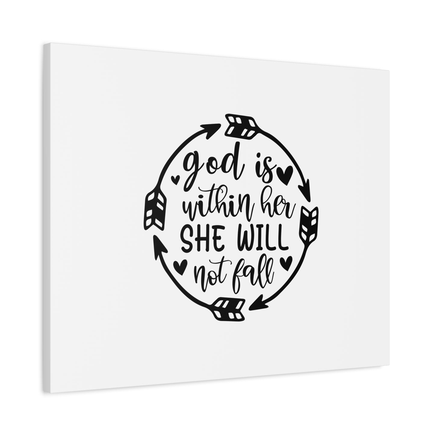 Scripture Canvas God Is Within Her She Will Not Fall Psalm 46:5 Christian Wall Art Bible Verse Print Ready to Hang