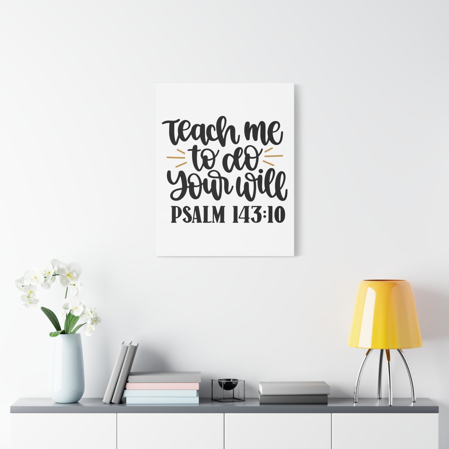 Scripture Canvas Teach Me Psalm 143:10 Christian Wall Art Bible Verse Print Ready to Hang