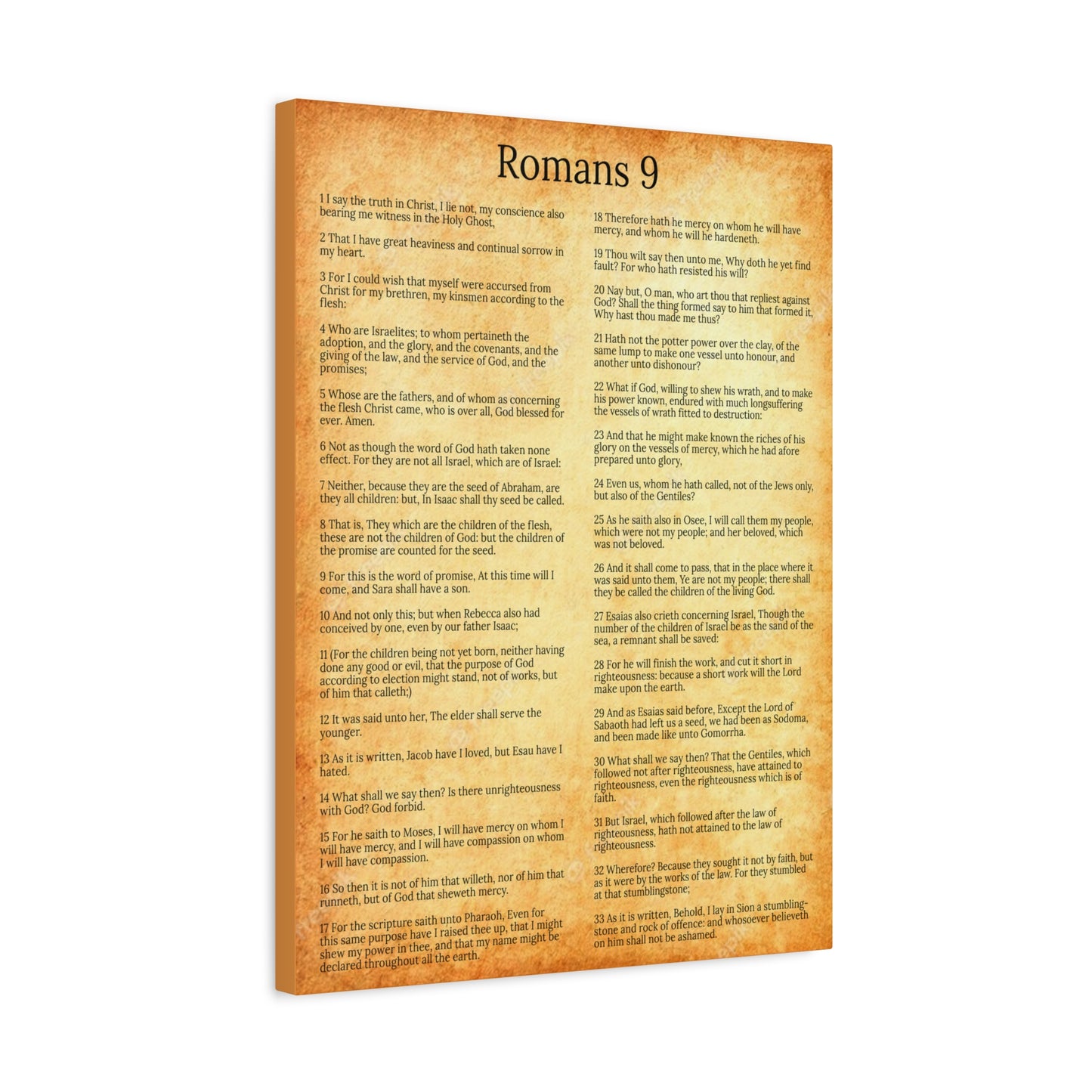 Scripture Walls Romans 9 Chapter Gold God’s Sovereign Choice Christian Wall Art Print Ready to Hang Unframed