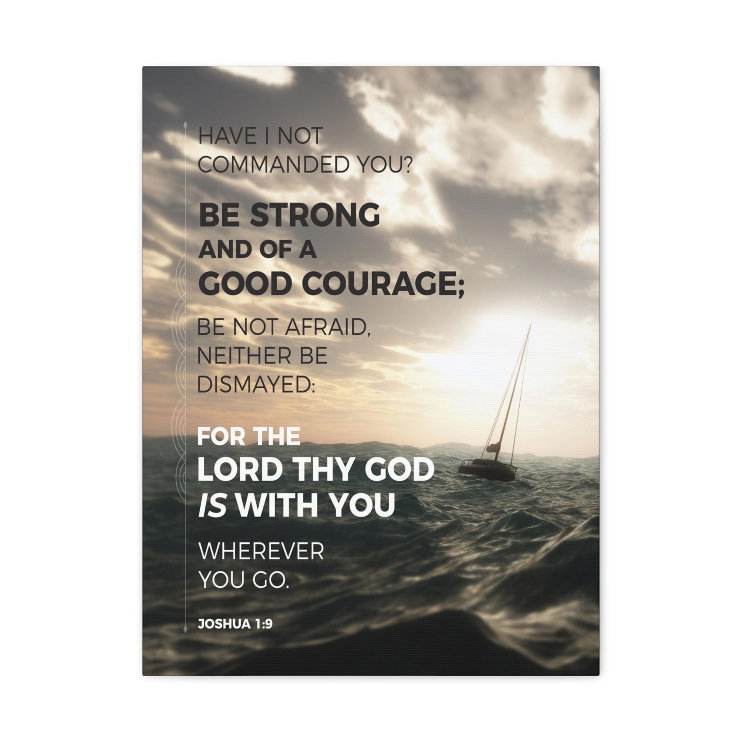 Good Courage Joshua 1:9 Sea Christian Wall Art Bible Verse Print Ready to Hang