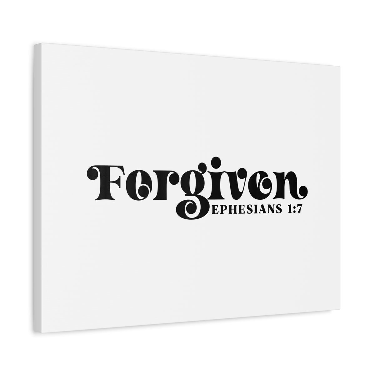 Scripture Canvas Forgiven Ephesians 1:7 Christian Wall Art Bible Verse Print Ready to Hang