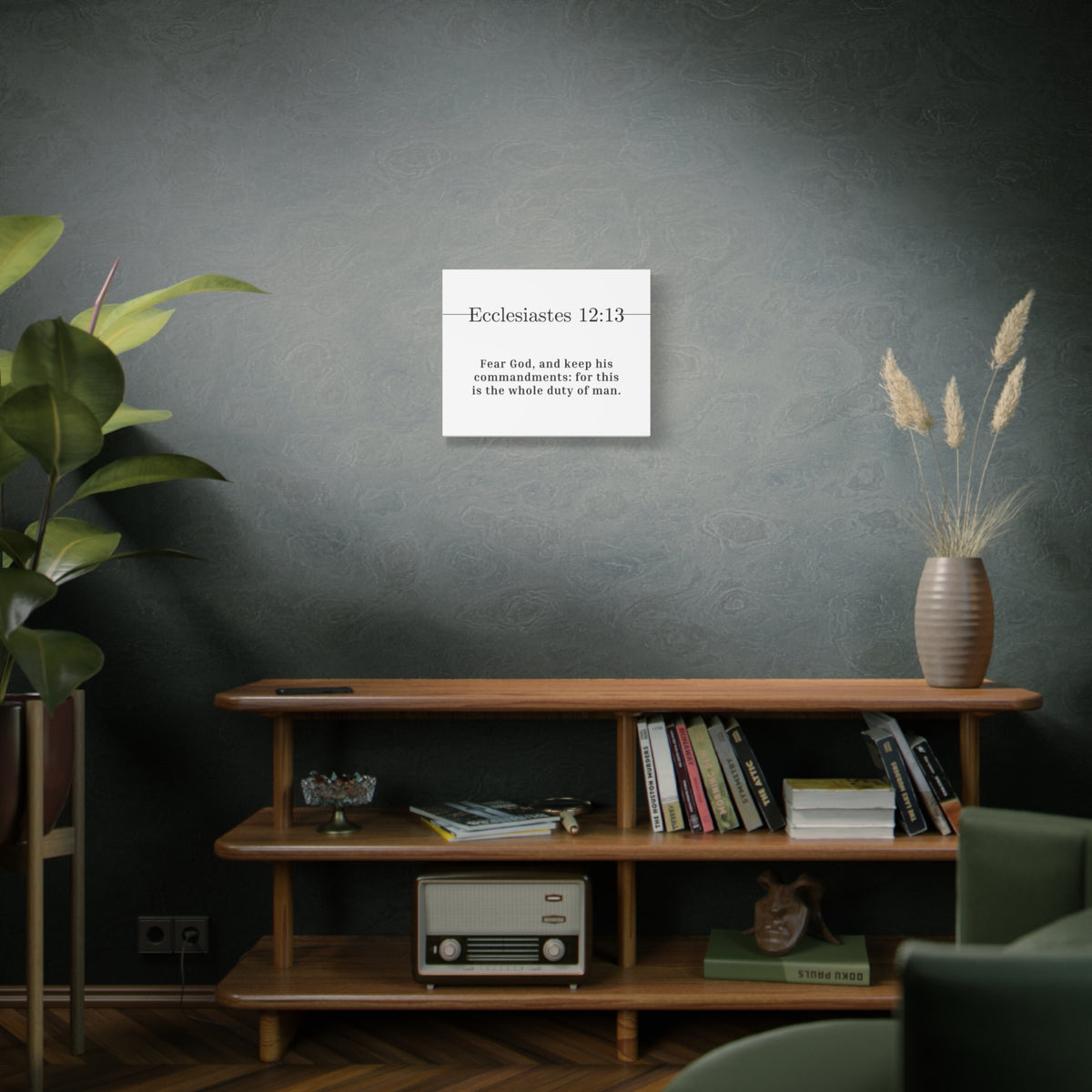 Scripture Canvas The Whole Duty Ecclesiastes 12:13 Christian Wall Art Bible Verse Print Ready to Hang