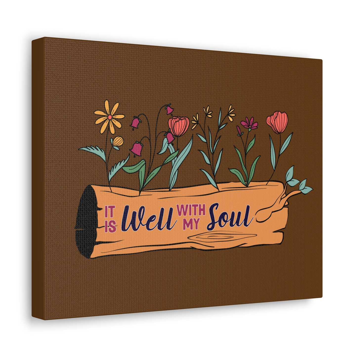 With My Soul Flower Psalm 42:7 Christian Wall Art Bible Verse Print Ready to Hang