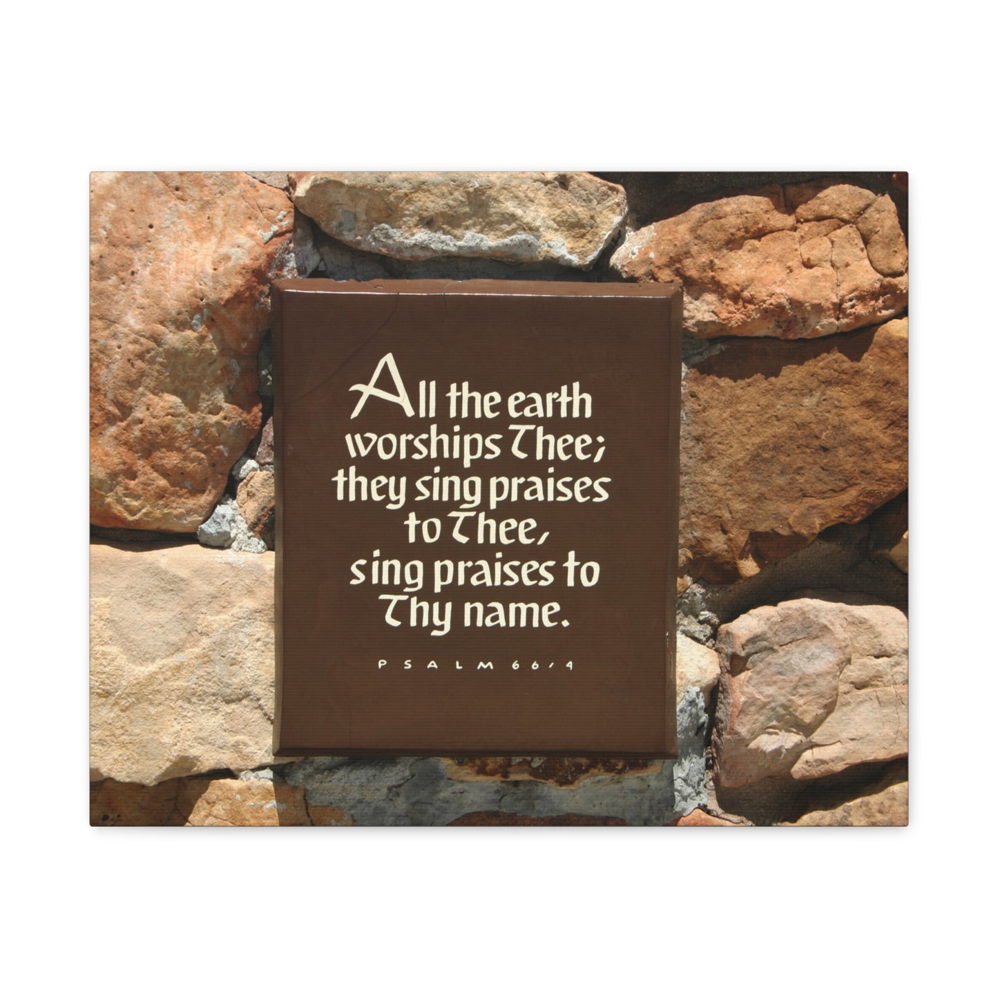 Worships Thee Psalm 66:4 Bible Verse Canvas Christian Wall Art Ready to Hang