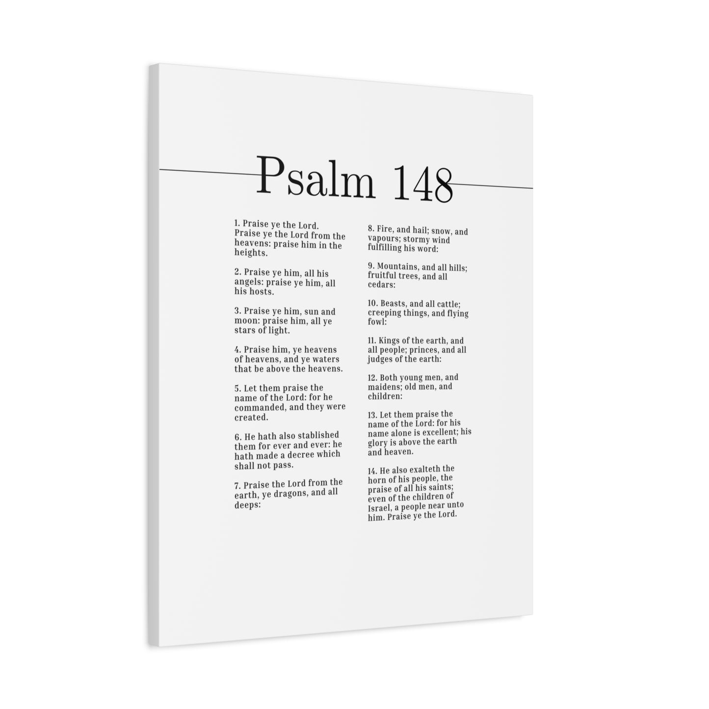 Scripture Canvas Praise Him, Ye Heavens Of Heavens Psalm 148 Christian Wall Art Bible Verse Print Ready to Hang